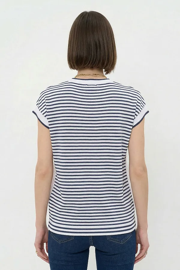 Джемпер NEWVAY, белый/деним/апельсин - фото 2