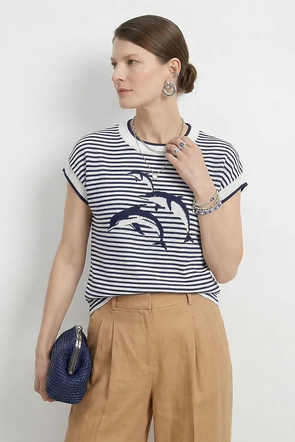 Джемпер NEWVAY, белый/т.синий - фото 2