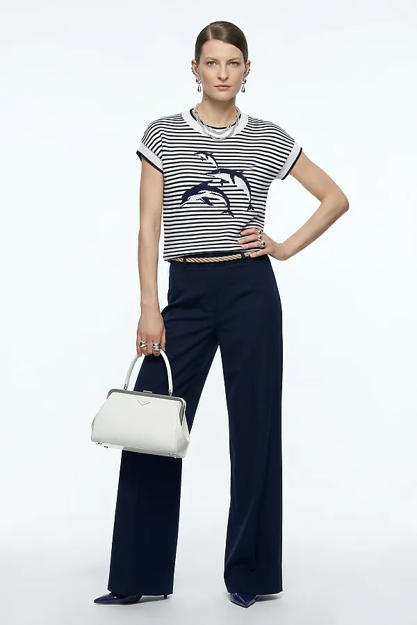 Джемпер NEWVAY, белый/т.синий - фото 2