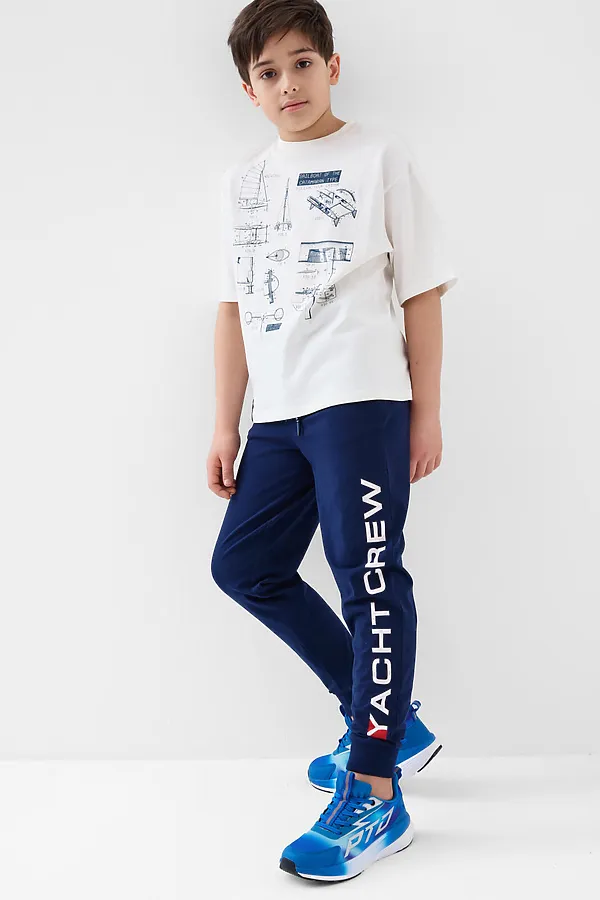 Брюки трикотажные для мальчиков PLAYTODAY, тёмно-синий - фото 2