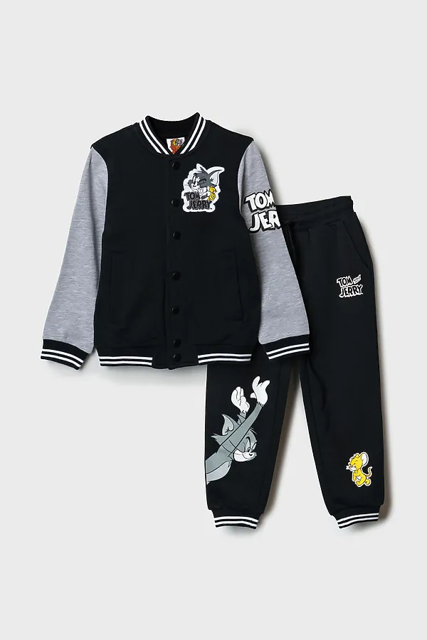 Комплект трикотажный для мальчиков: толстовка, брюки PLAYTODAY, черный,серый - фото 2