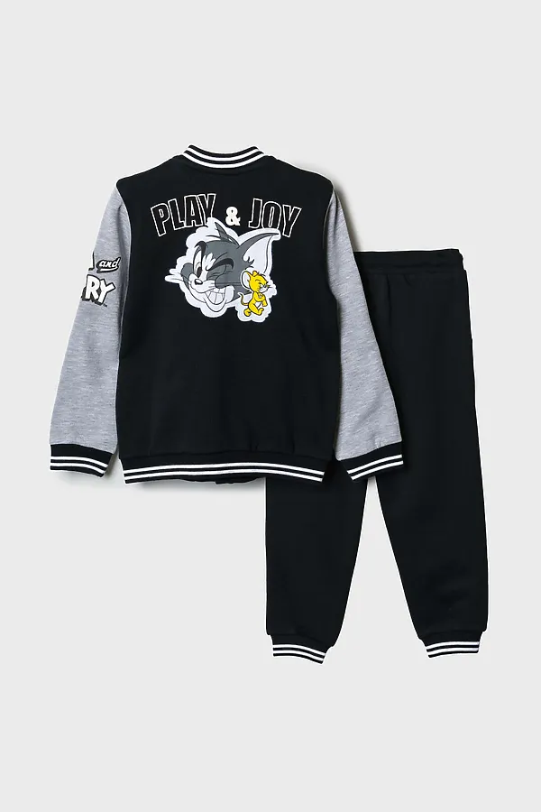 Комплект трикотажный для мальчиков: толстовка, брюки PLAYTODAY, черный,серый - фото 2
