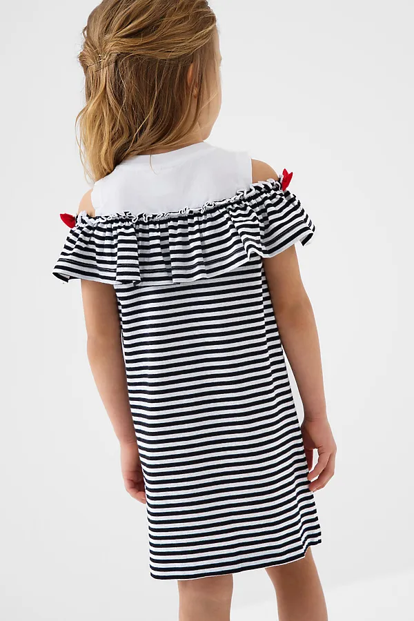 Платье трикотажное для девочек PLAYTODAY, белый,красный,черный - фото 2