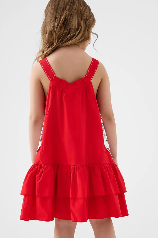 Сарафан текстильный для девочек PLAYTODAY, разноцветный - фото 2