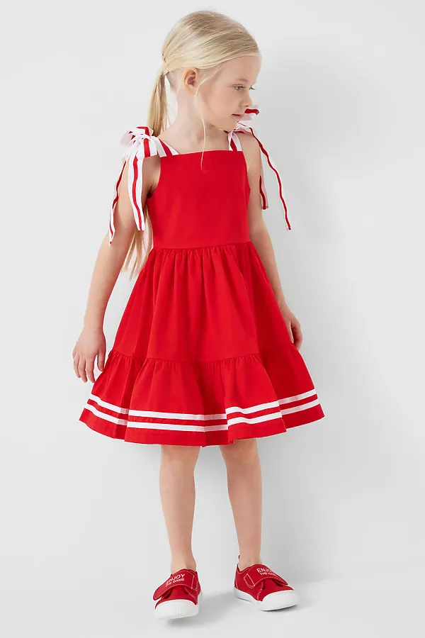 Сарафан текстильный для девочек PLAYTODAY, белый,красный - фото 2