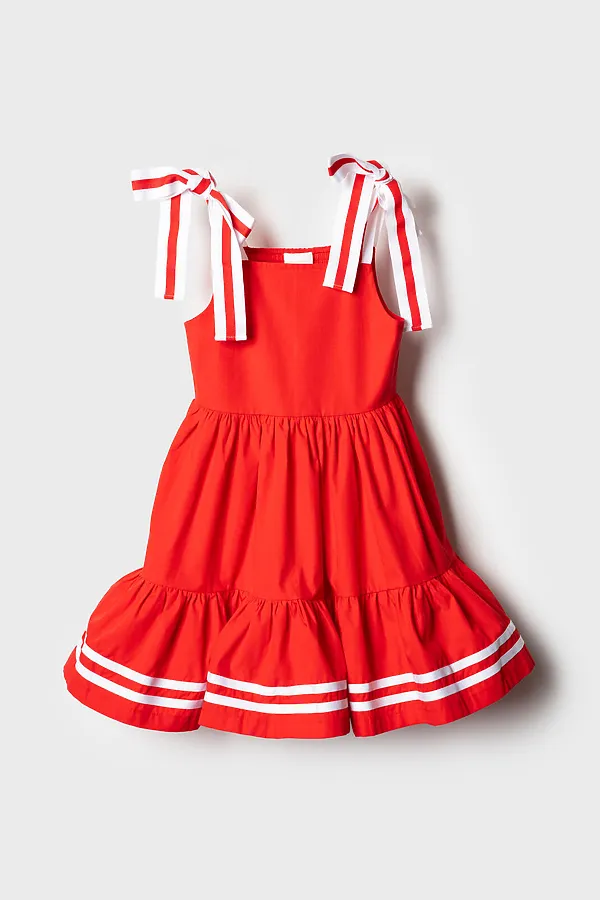 Сарафан текстильный для девочек PLAYTODAY, белый,красный - фото 2