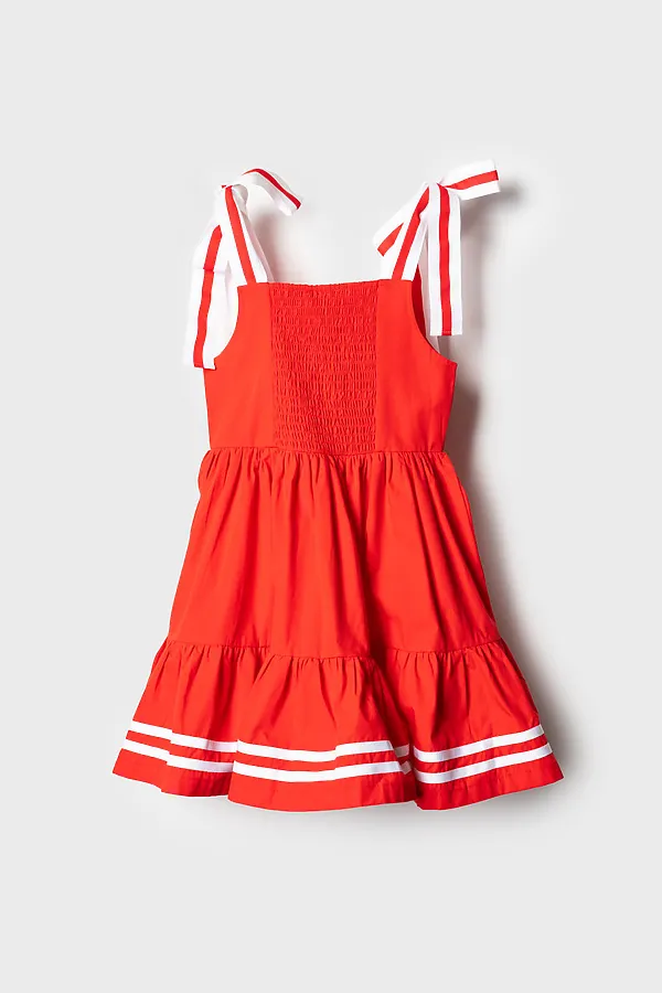 Сарафан текстильный для девочек PLAYTODAY, белый,красный - фото 2