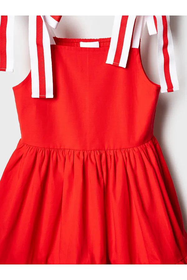 Сарафан текстильный для девочек PLAYTODAY, белый,красный - фото 2