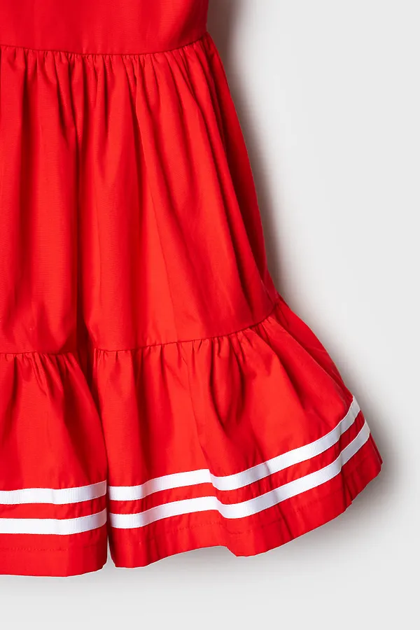Сарафан текстильный для девочек PLAYTODAY, белый,красный - фото 2