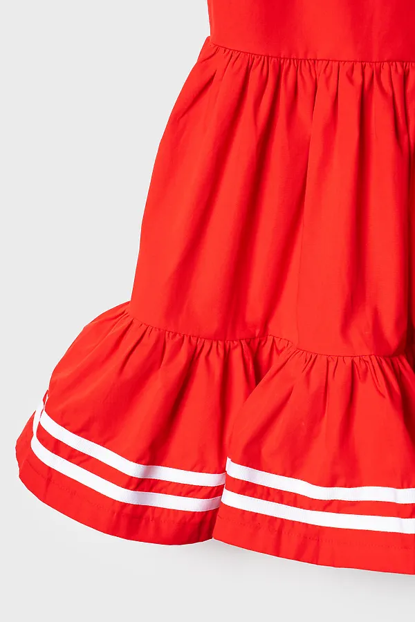 Сарафан текстильный для девочек PLAYTODAY, белый,красный - фото 2