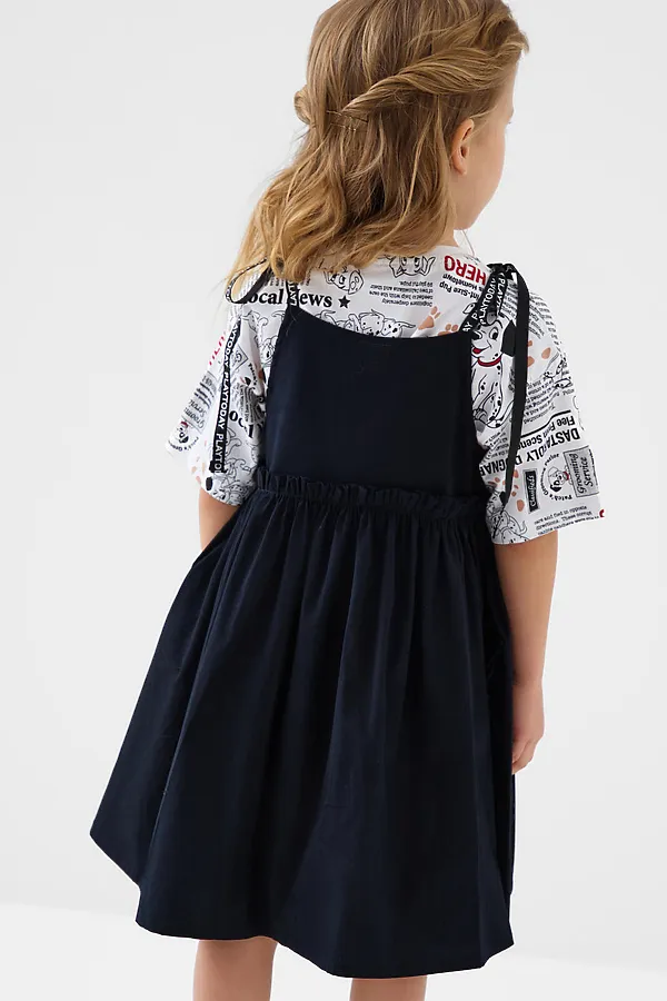 Комплект трикотажный для девочек: сарафан, фуфайка (футболка) PLAYTODAY, разноцветный - фото 2