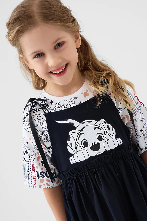 Комплект трикотажный для девочек: сарафан, фуфайка (футболка) PLAYTODAY, разноцветный - фото 2