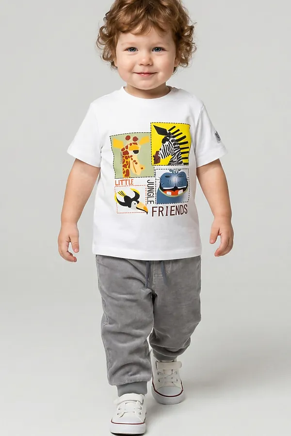 Джемпер детский трикотажный для мальчиков (футболка) PLAYTODAY, белый - фото 2