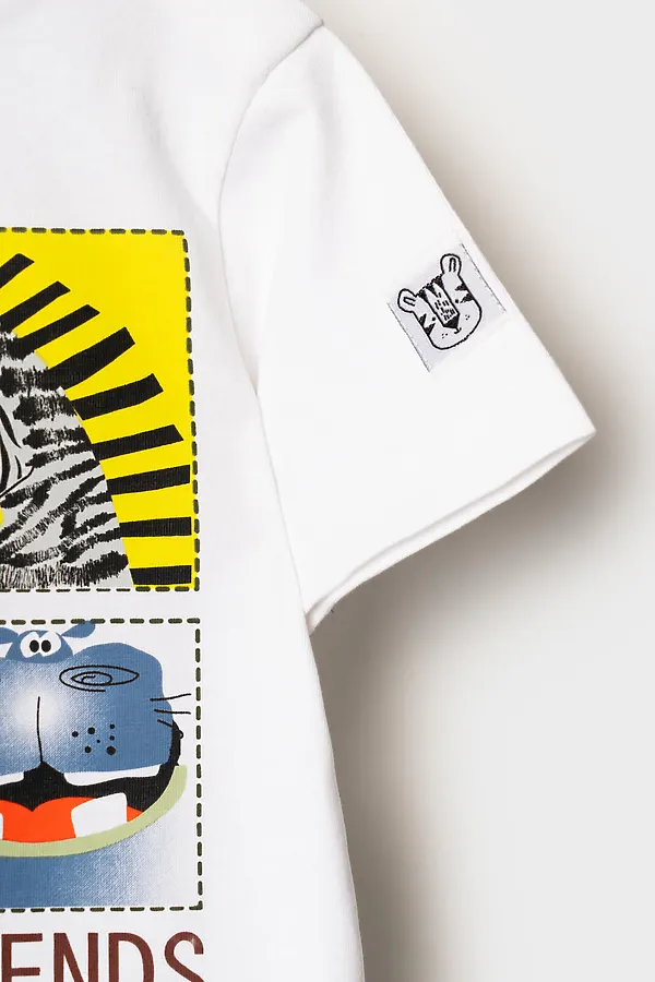 Джемпер детский трикотажный для мальчиков (футболка) PLAYTODAY, белый - фото 2