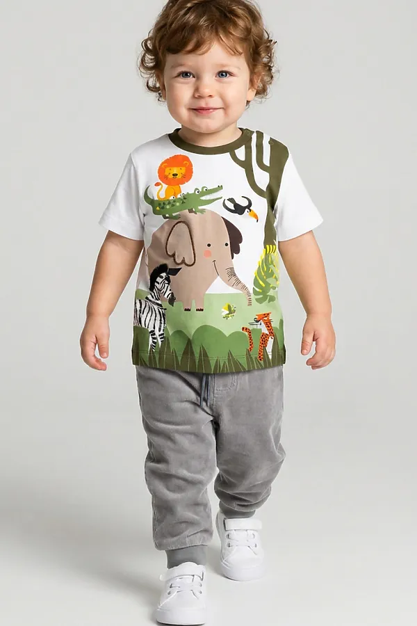 Джемпер детский трикотажный для мальчиков (футболка) PLAYTODAY, белый - фото 2