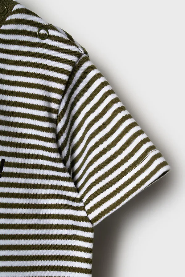 Комплект детский трикотажный для мальчиков: джемпер (футболка), шорты PLAYTODAY, белый,темно-зеленый,светло-зеленый - фото 2