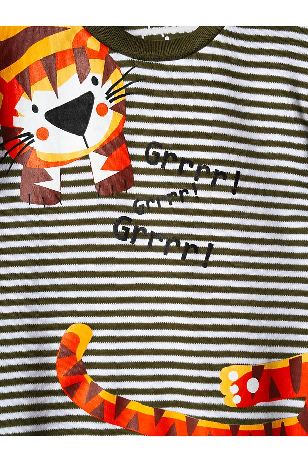 Комплект детский трикотажный для мальчиков: джемпер (футболка), шорты PLAYTODAY, белый,темно-зеленый,светло-зеленый - фото 2