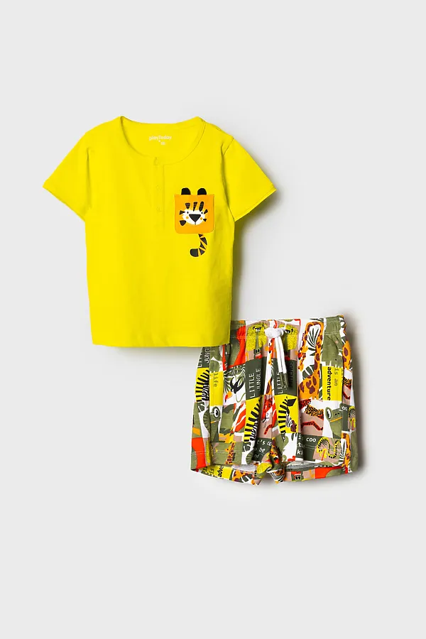 Комплект детский трикотажный для мальчиков: джемпер (футболка), шорты PLAYTODAY, разноцветный - фото 2