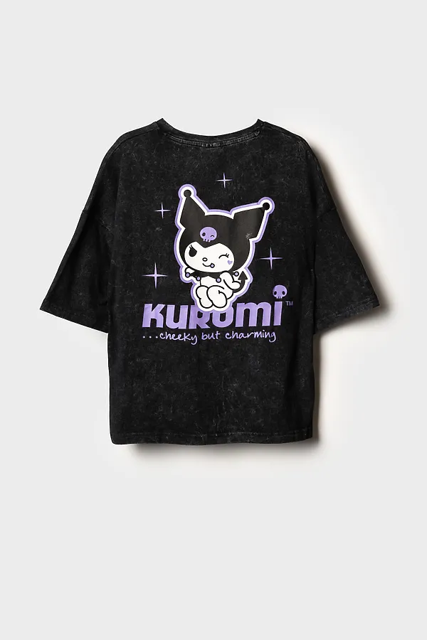 Фуфайка трикотажная для девочек (футболка) PLAYTODAY, черный - фото 2