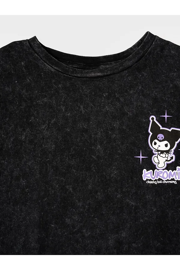 Фуфайка трикотажная для девочек (футболка) PLAYTODAY, черный - фото 2