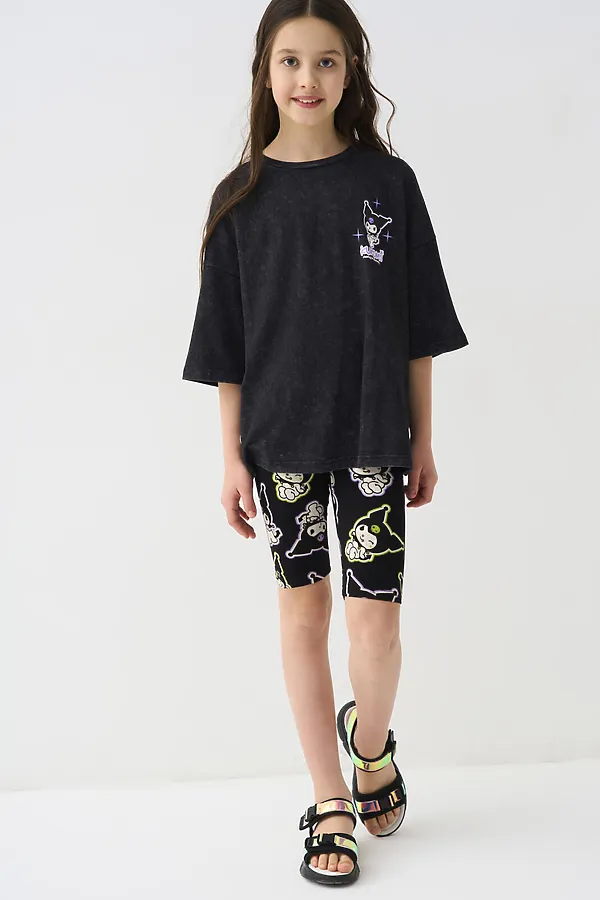 Брюки трикотажные для девочек (легинсы укороченные), 2 пары в комплекте PLAYTODAY, разноцветный - фото 2