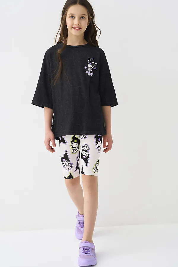 Брюки трикотажные для девочек (легинсы укороченные), 2 пары в комплекте PLAYTODAY, разноцветный - фото 2