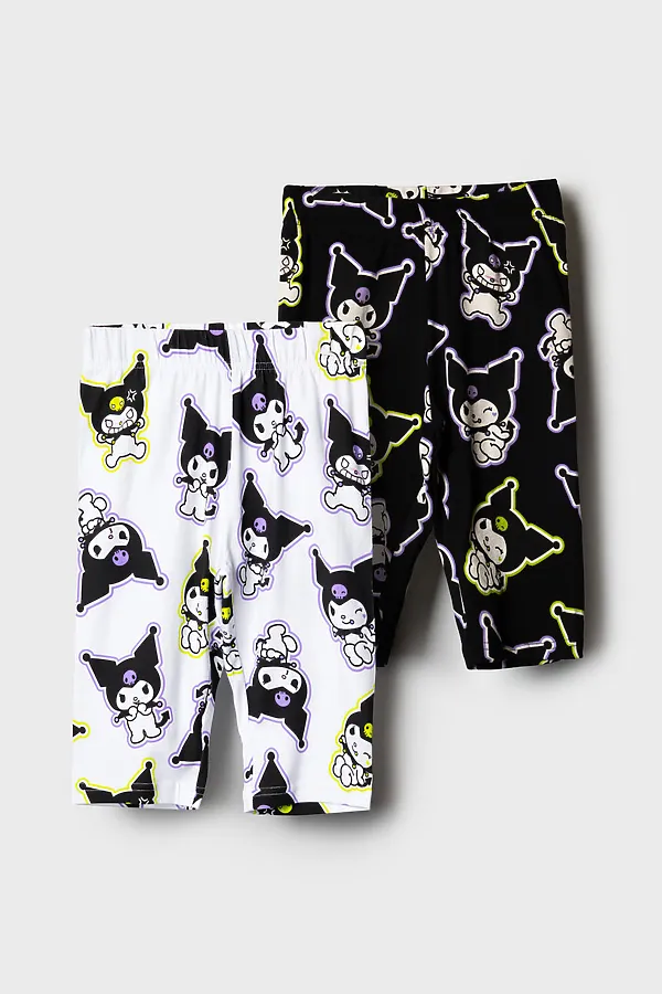 Брюки трикотажные для девочек (легинсы укороченные), 2 пары в комплекте PLAYTODAY, разноцветный - фото 2