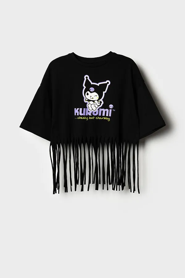 Джемпер трикотажный для девочек (футболка) PLAYTODAY, черный - фото 2