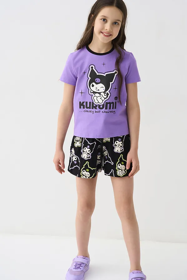 Шорты трикотажные для девочек PLAYTODAY, разноцветный - фото 2