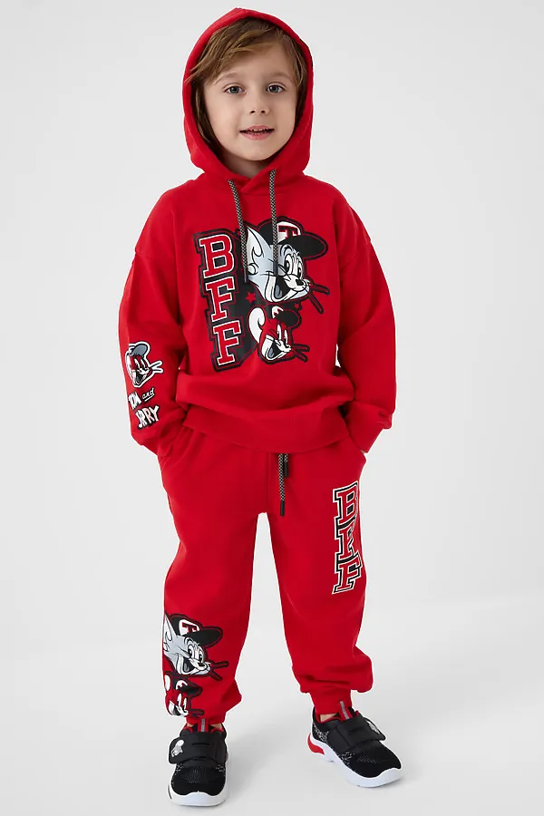 Комплект трикотажный для мальчиков: толстовка, брюки PLAYTODAY, красный - фото 2