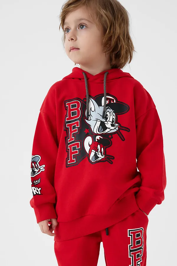 Комплект трикотажный для мальчиков: толстовка, брюки PLAYTODAY, красный - фото 2