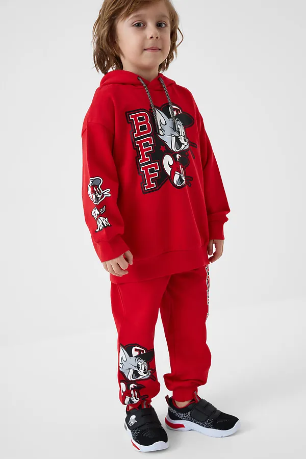 Комплект трикотажный для мальчиков: толстовка, брюки PLAYTODAY, красный - фото 2