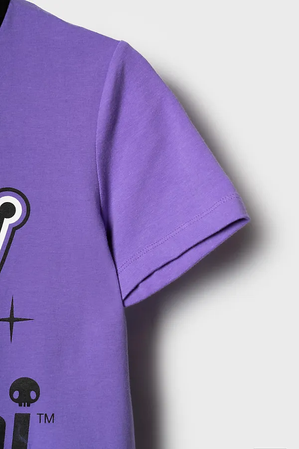 Фуфайка трикотажная для девочек (футболка) PLAYTODAY, черный,сиреневый - фото 2