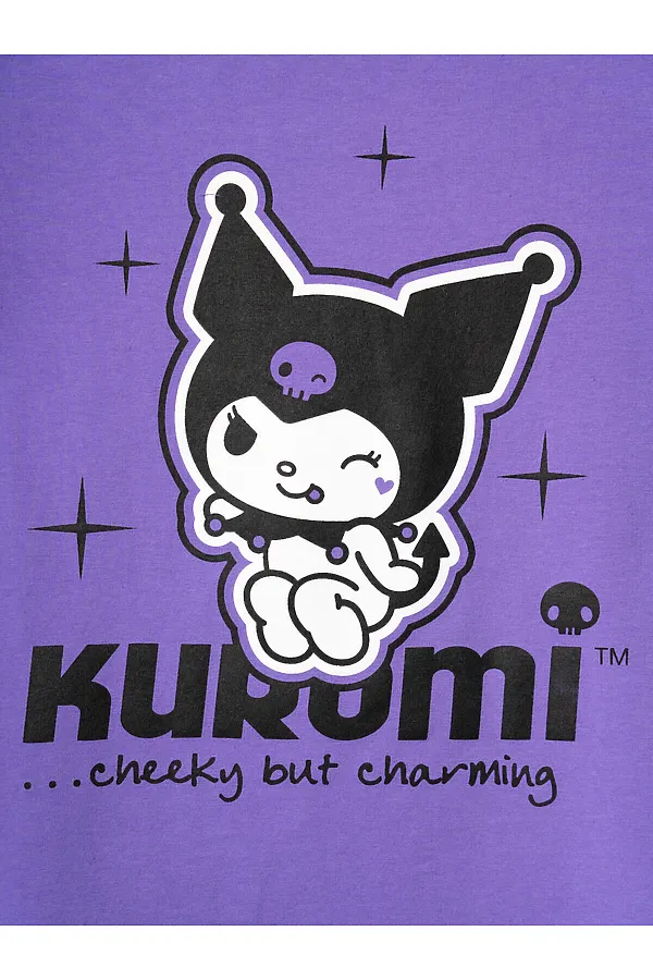 Фуфайка трикотажная для девочек (футболка) PLAYTODAY, черный,сиреневый - фото 2