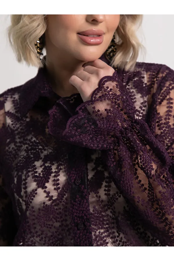 Блуза Изысканная LADY TAIGA, фиолетовая - фото 2