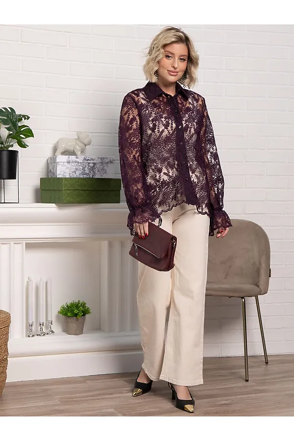 Блуза Изысканная LADY TAIGA, фиолетовая - фото 2