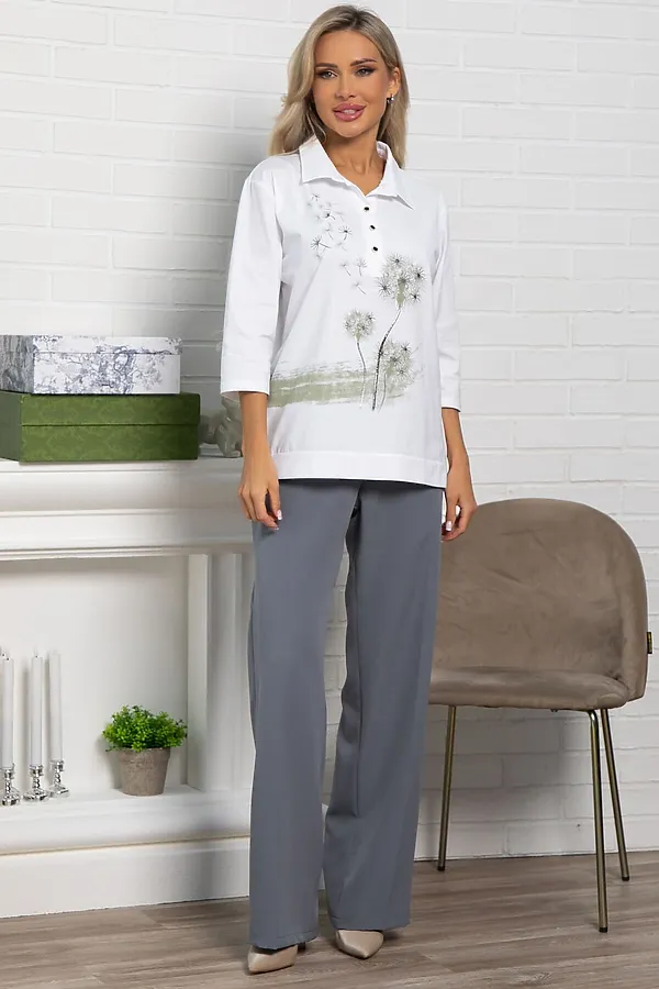 Блуза Сны луговых эльфов LADY TAIGA, белая - фото 2