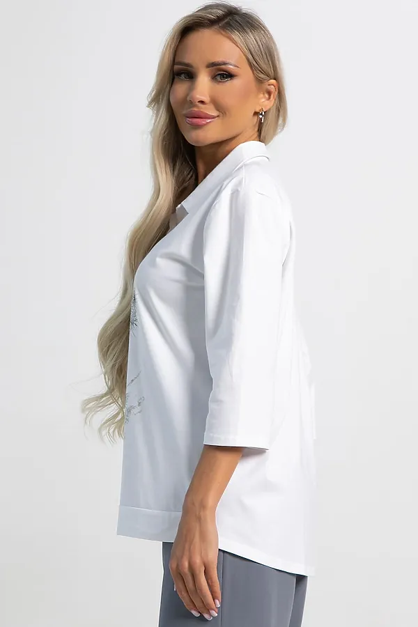 Блуза Сны луговых эльфов LADY TAIGA, белая - фото 2