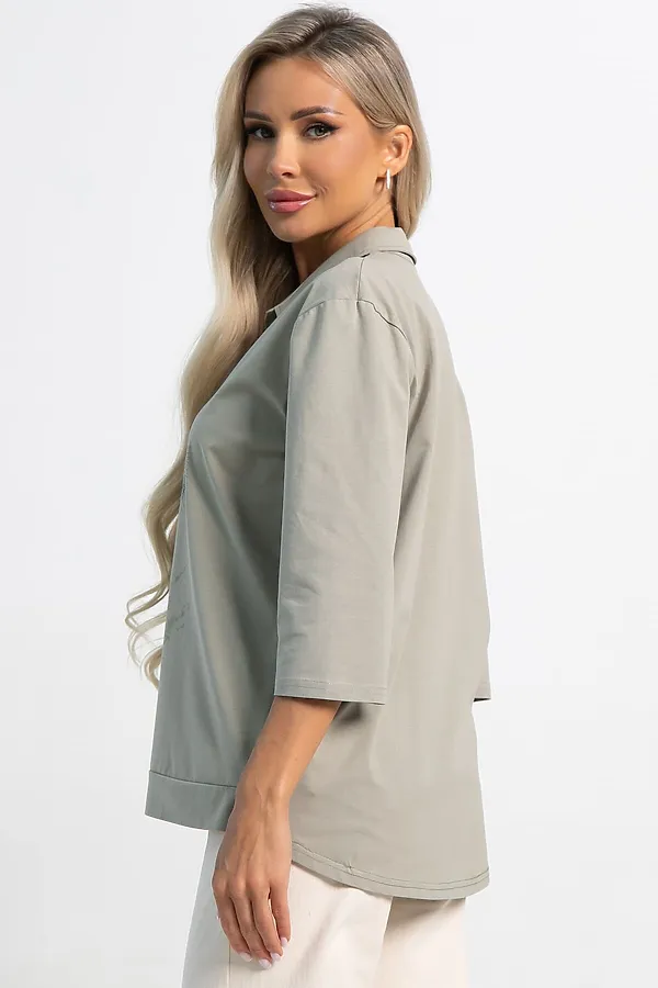 Блуза Сны луговых эльфов LADY TAIGA, оливковая - фото 2