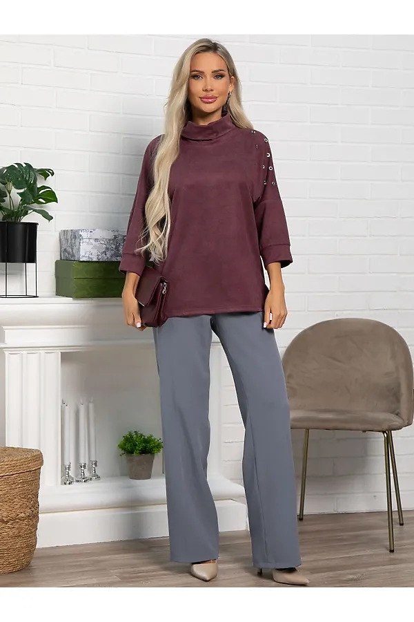 Джемпер Темп города LADY TAIGA, ягодный - фото 2