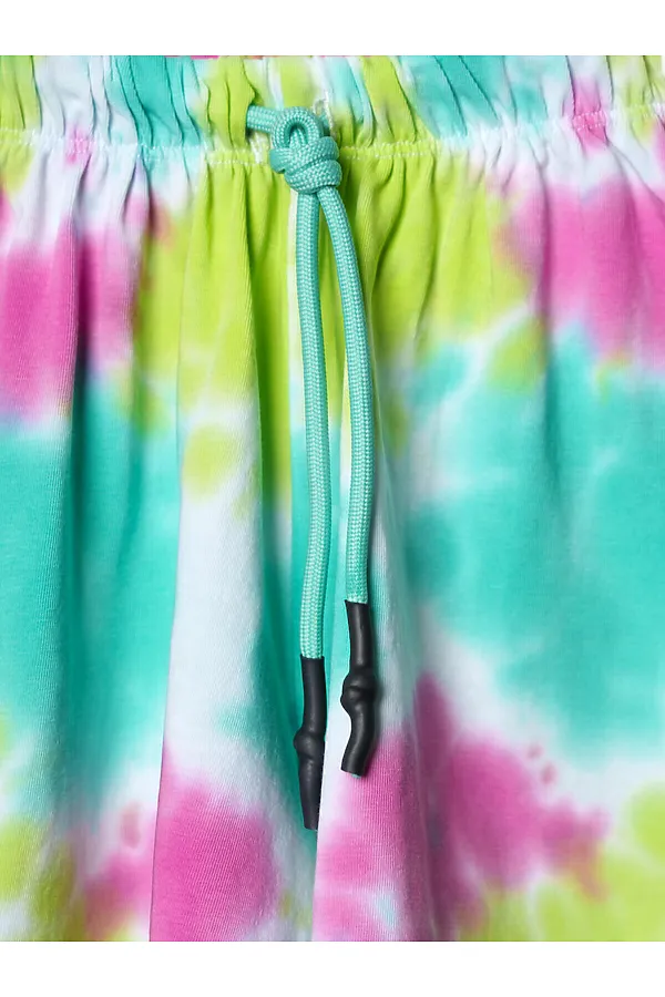 Комплект трикотажный для девочек: фуфайка (футболка), шорты PLAYTODAY, разноцветный - фото 2