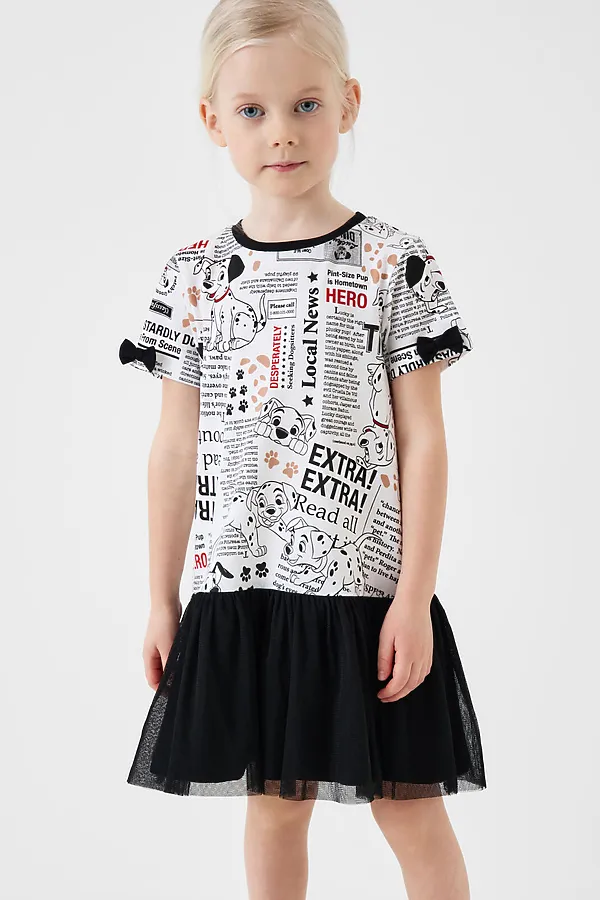 Платье трикотажное для девочек PLAYTODAY, разноцветный - фото 2