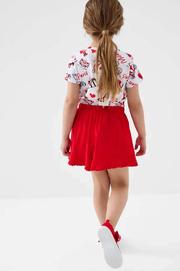 Шорты трикотажные для девочек, 2 шт в комплекте PLAYTODAY, светло-розовый,красный - фото 2