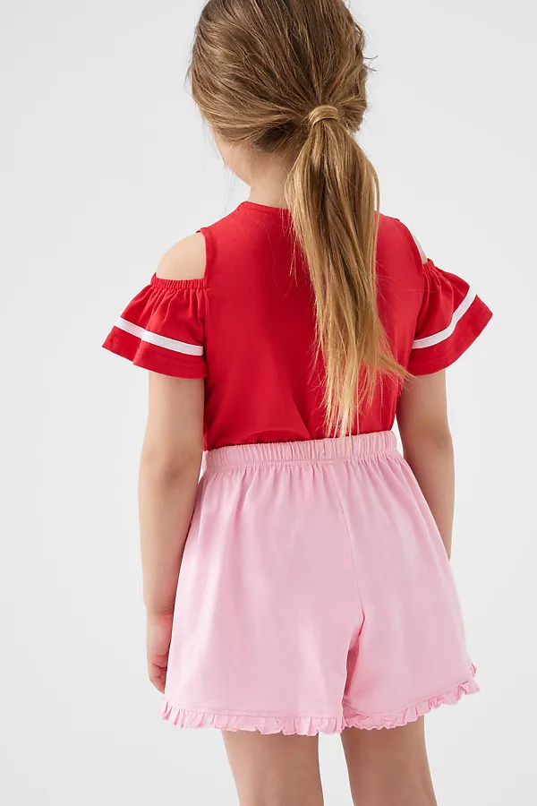 Шорты трикотажные для девочек, 2 шт в комплекте PLAYTODAY, светло-розовый,красный - фото 2