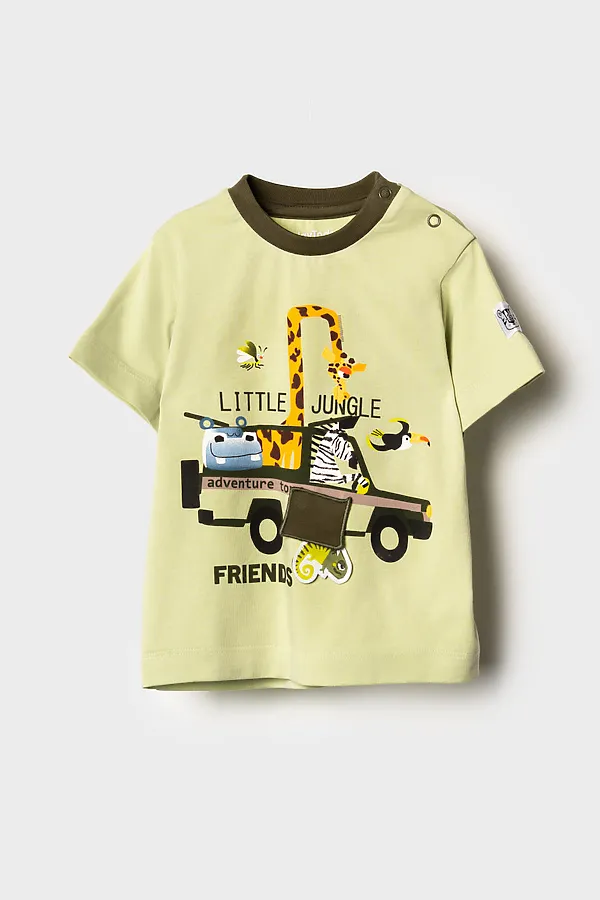 Джемпер детский трикотажный для мальчиков (футболка) PLAYTODAY, светло-зеленый - фото 2