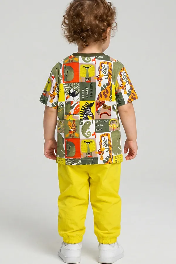 Комплект детский трикотажный для мальчиков: джемпер (футболка), брюки PLAYTODAY, разноцветный - фото 2