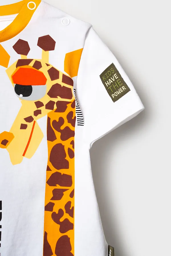 Комплект детский трикотажный для мальчиков: джемпер (футболка), шорты PLAYTODAY, белый,черный,оранжевый - фото 2