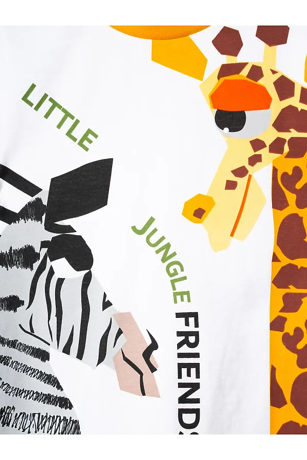 Комплект детский трикотажный для мальчиков: джемпер (футболка), шорты PLAYTODAY, белый,черный,оранжевый - фото 2