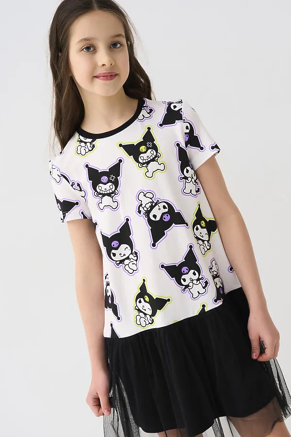 Платье трикотажное для девочек PLAYTODAY, разноцветный - фото 2