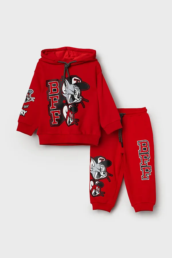 Комплект детский трикотажный для мальчиков: толстовка, брюки PLAYTODAY, красный - фото 2